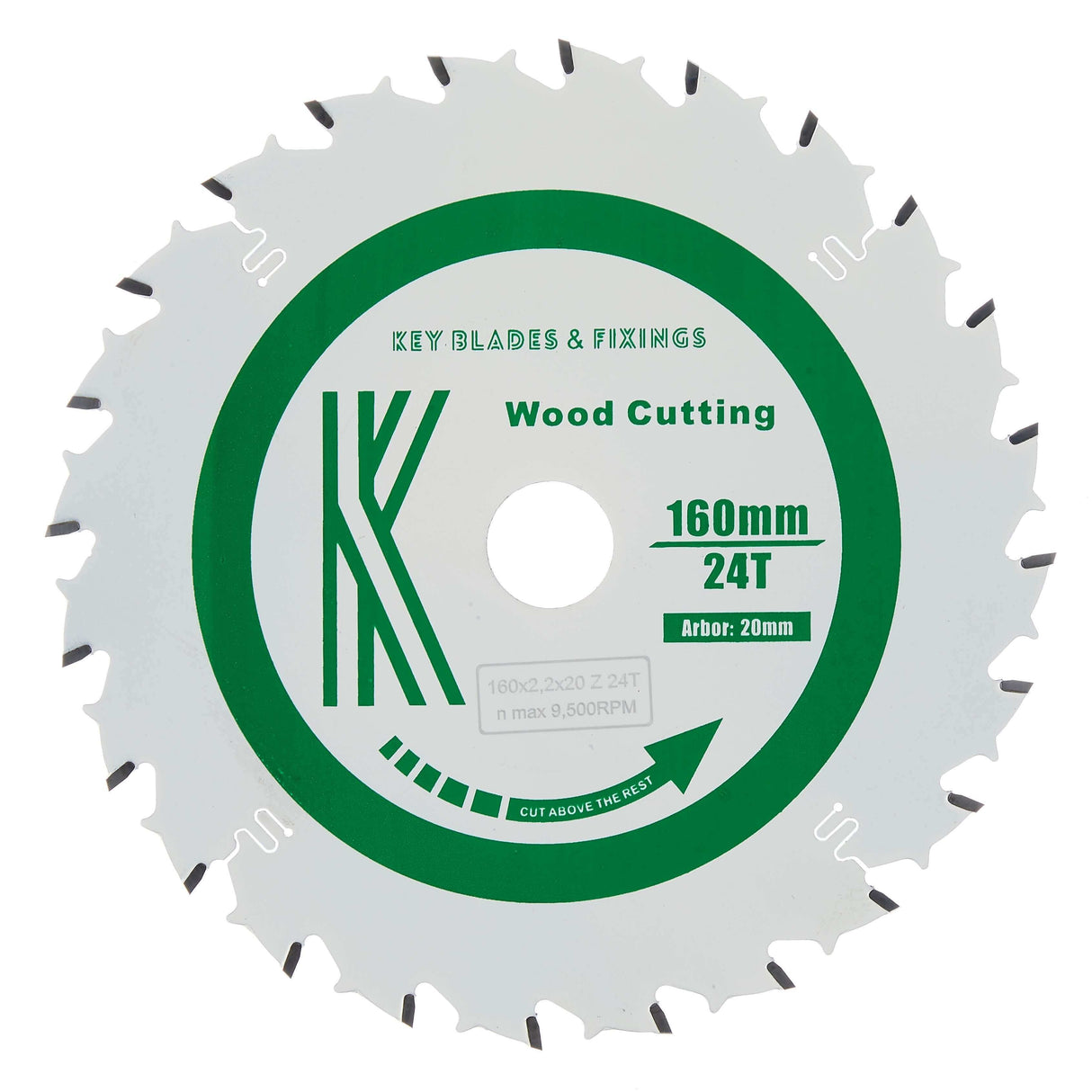 160mm x 20mm x 2.2mm 24 Tooth Track/Circular Saw Blade - 2202
