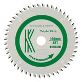 160mm x 20mm x 2.2mm 48 Tooth TCG Track Saw (Solid Surface) Circular Saw Blade - 2206