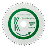 210mm x 30mm x 2.4mm 52 Tooth Track/Circular Circular Saw Blade - 2402