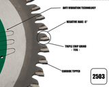 216mm x 30mm x 2.4mm 60T (TCG Neg Rake) Ali Blade - 2503