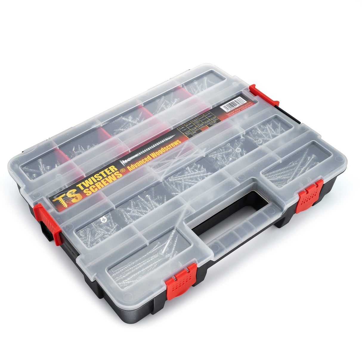 TwisterScrews Multibox – 1,280-Piece Plastic Screwbox (Magic Spiral & Twisted Thread)