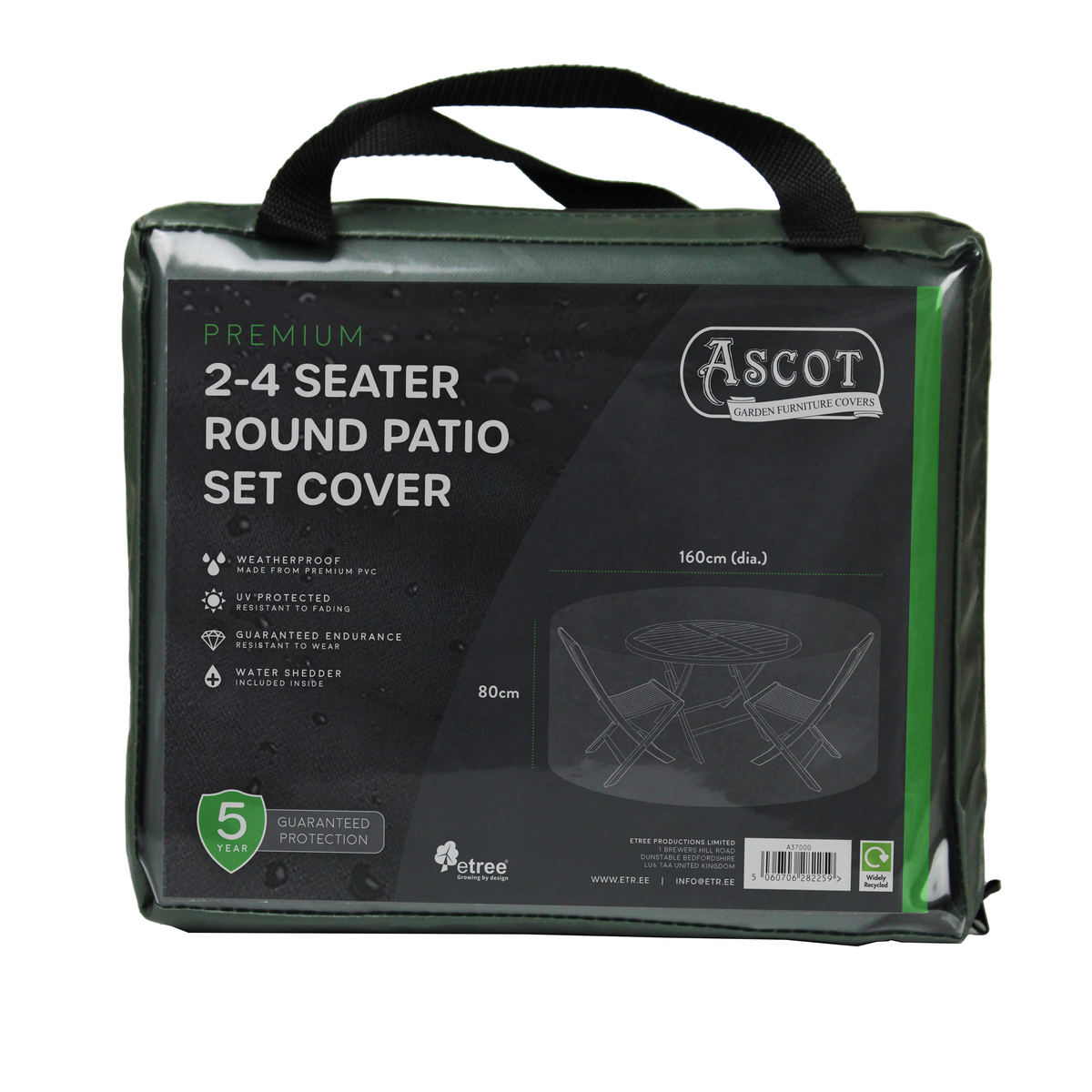 Premium Small (2-4 seater) Round Patio Set Cover - 160 (Dia.)X 80(H) cm