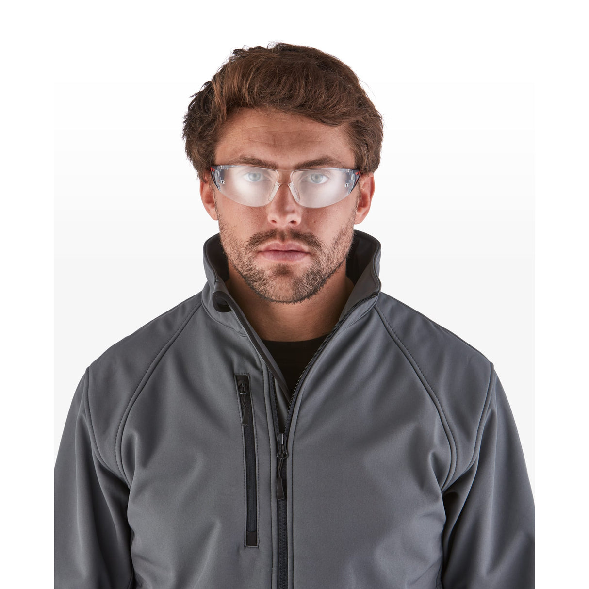 RILEY Stream Red Frameless Metal-Free Safety Glasses with Clear Lens