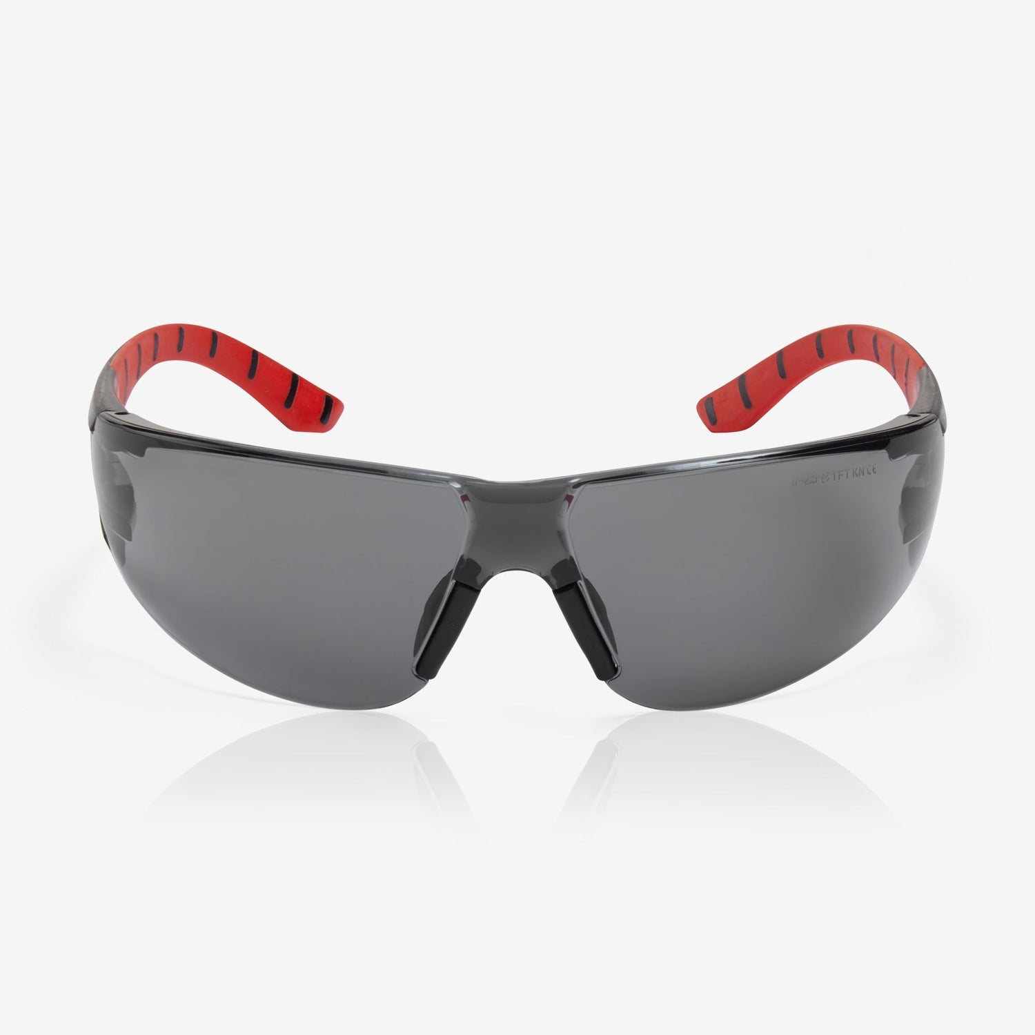 Riley Stream™ Red – Frameless, Metal-Free Safety Glasses (Grey Tint, Anti-Fog)