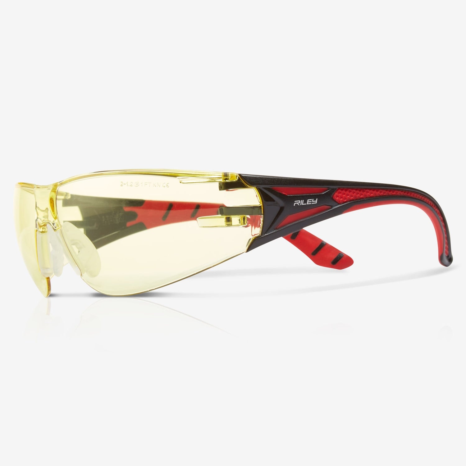RILEY Stream Red Safety Glasses – Yellow Tint, Metal-Free