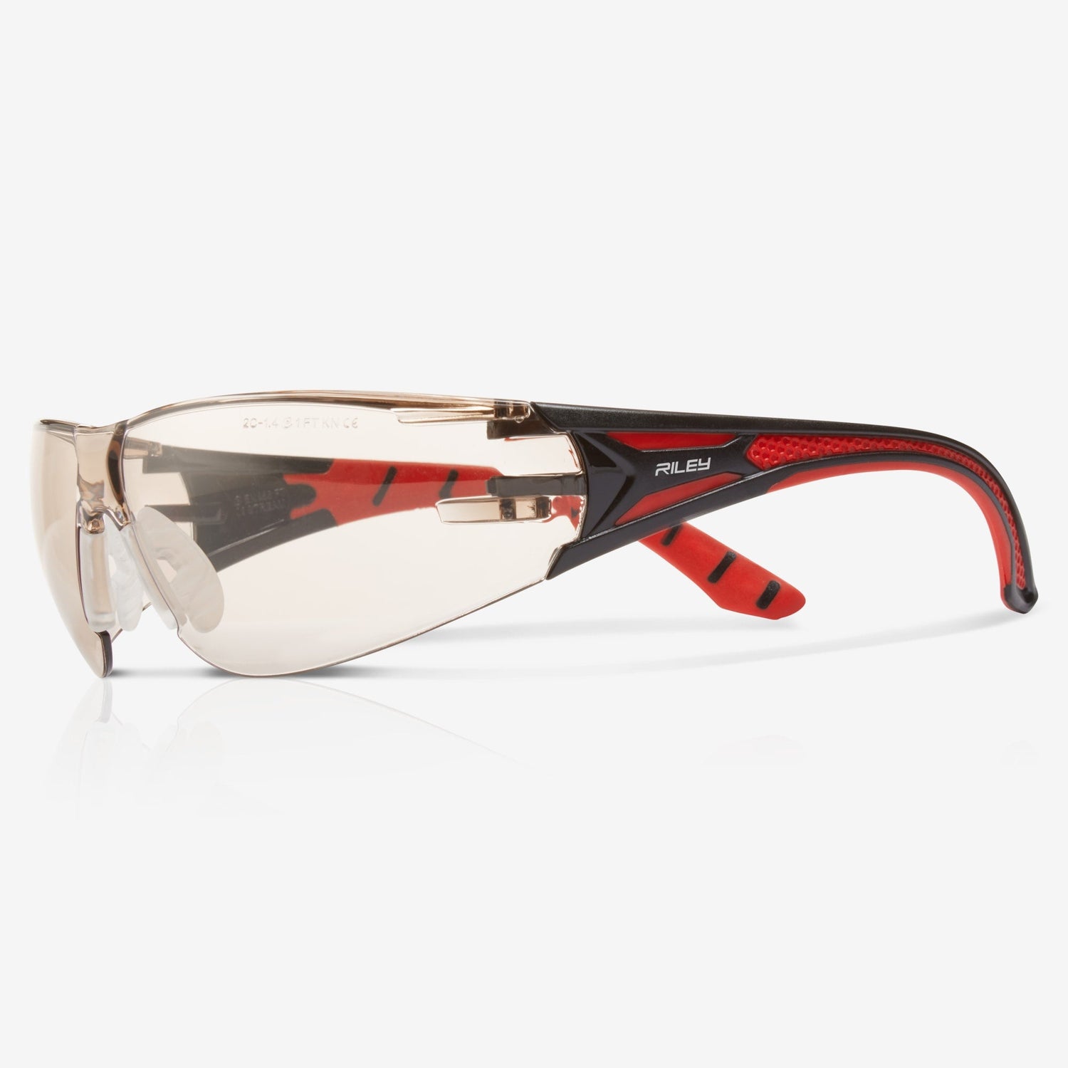 RILEY Stream Red Frameless Metal-Free Safety Glasses with LED Light Protective Lens