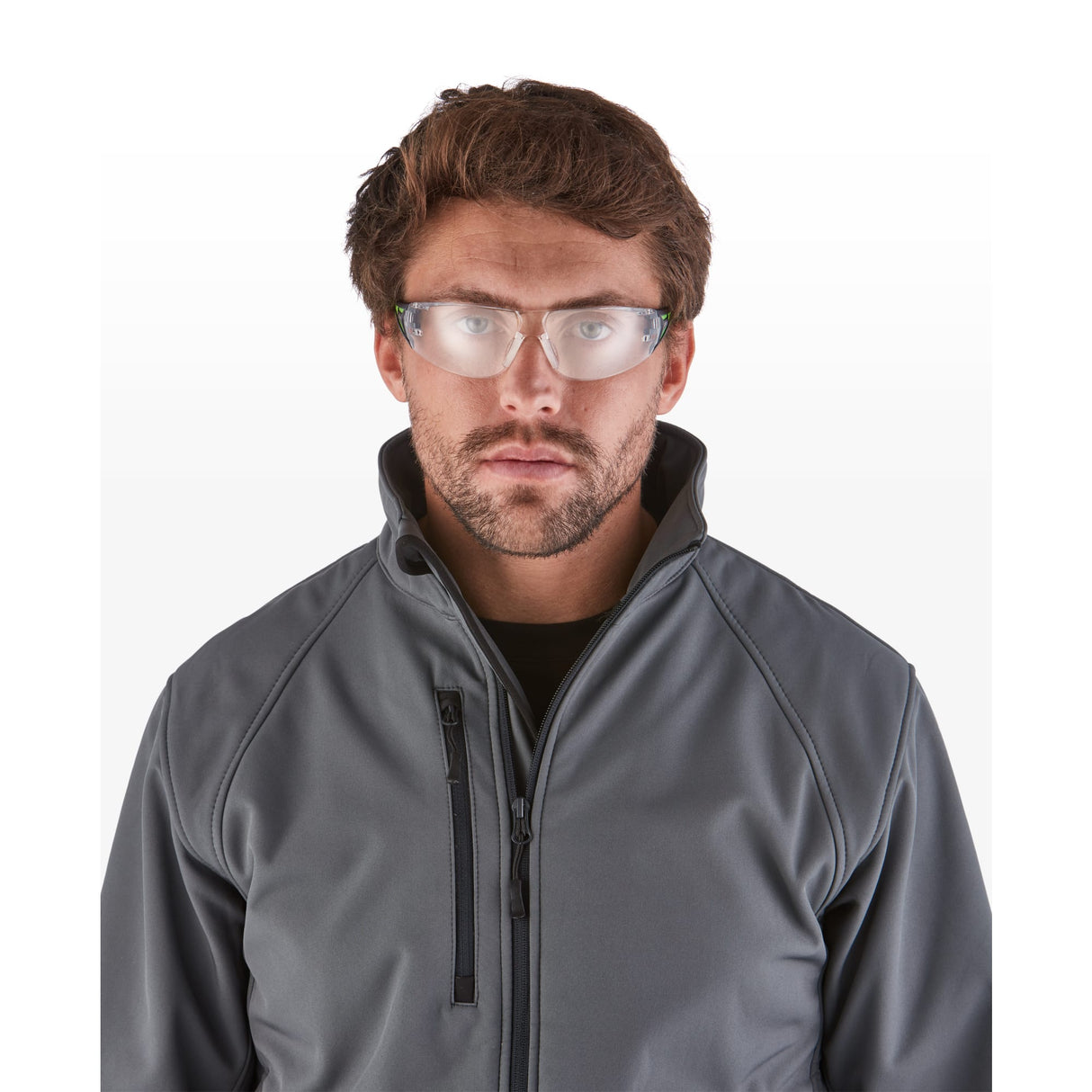 RILEY Stream Green Frameless Metal-Free Safety Glasses with Clear Lens