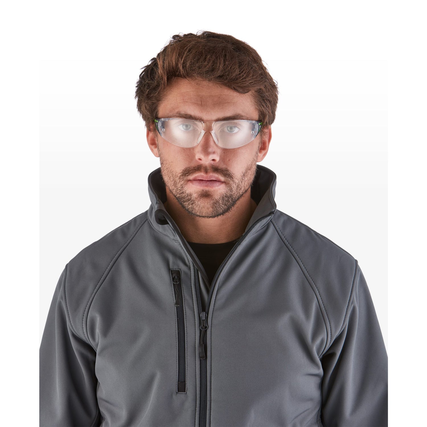 RILEY Stream Green Frameless Metal-Free Safety Glasses with Clear Lens