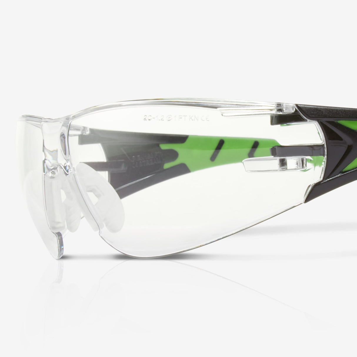 RILEY Stream Green Frameless Metal-Free Safety Glasses with Clear Lens