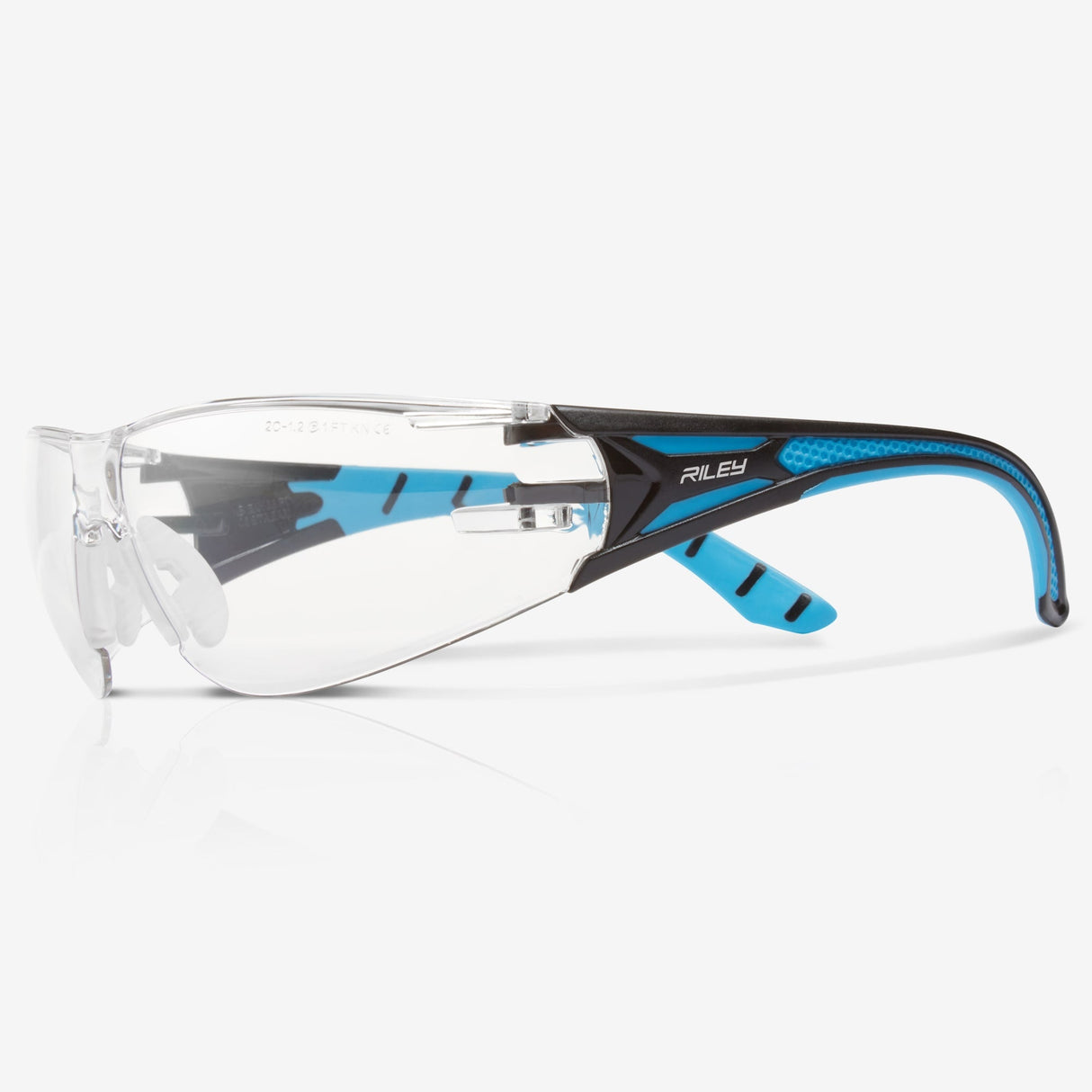 RILEY Stream Blue Frameless Metal-Free Safety Glasses with Clear Lens
