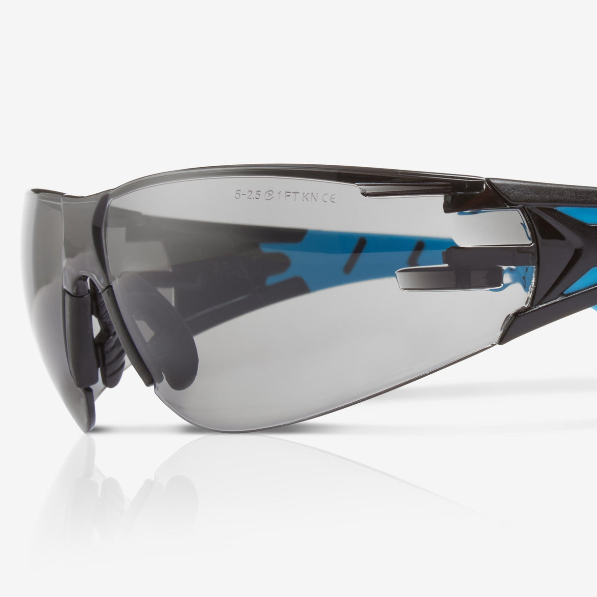 Riley Stream Blue Safety Glasses – Grey Lens, Frameless, Metal-Free, Anti-Fog