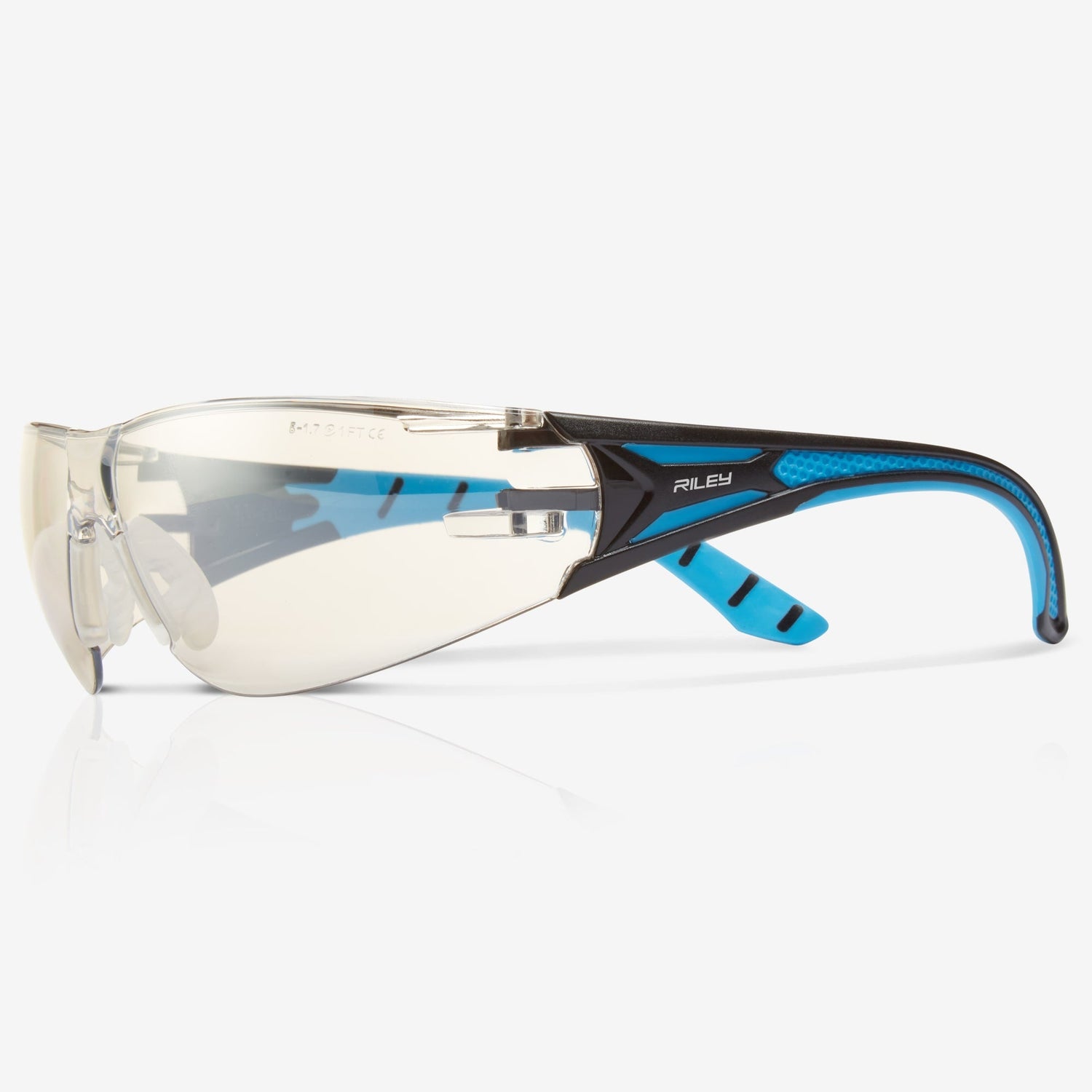 RILEY Stream Blue Frameless Metal-Free Safety Glasses with Indoor/Outdoor Lens