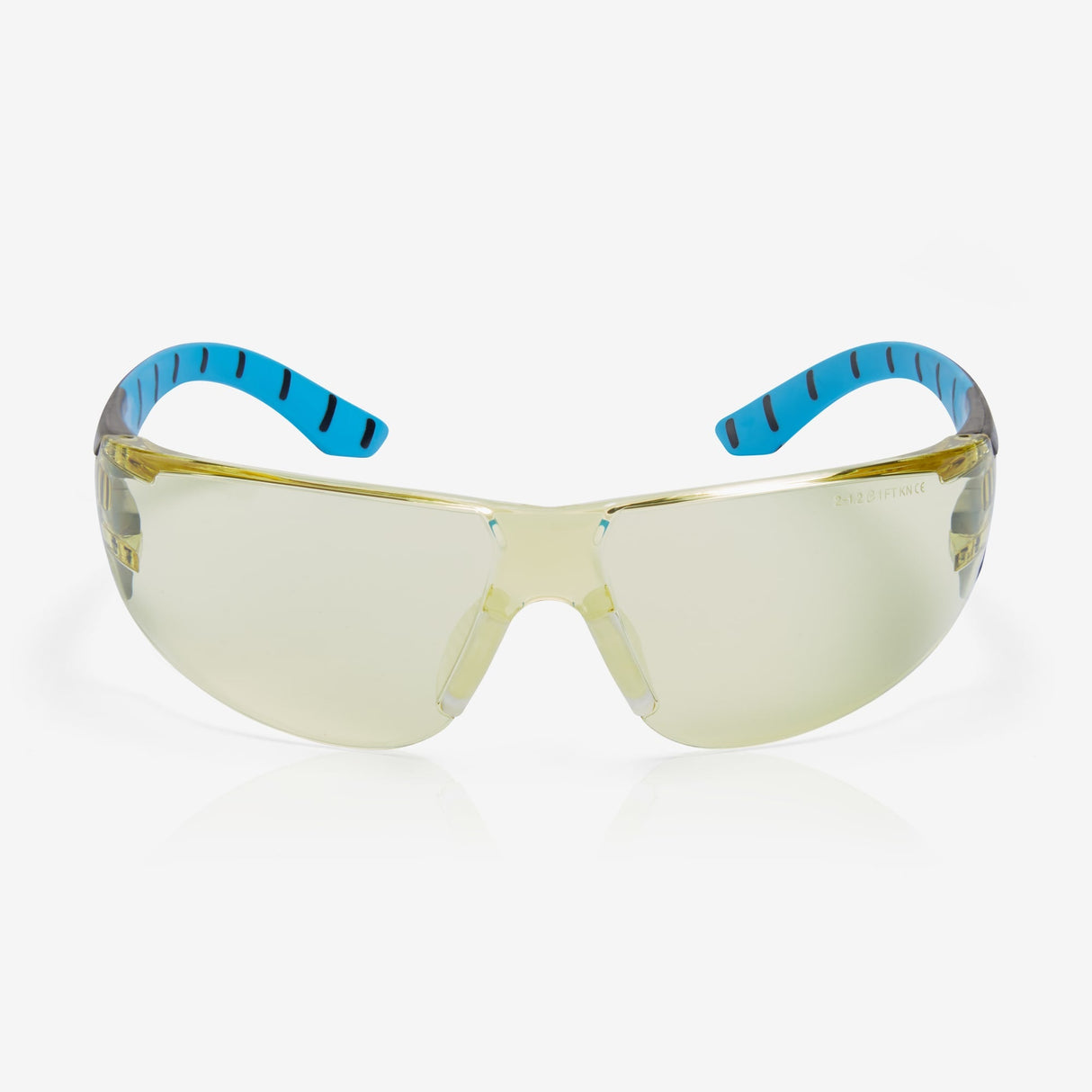 Riley Stream Blue Frameless Metal-Free Safety Glasses with Yellow Tint Lens