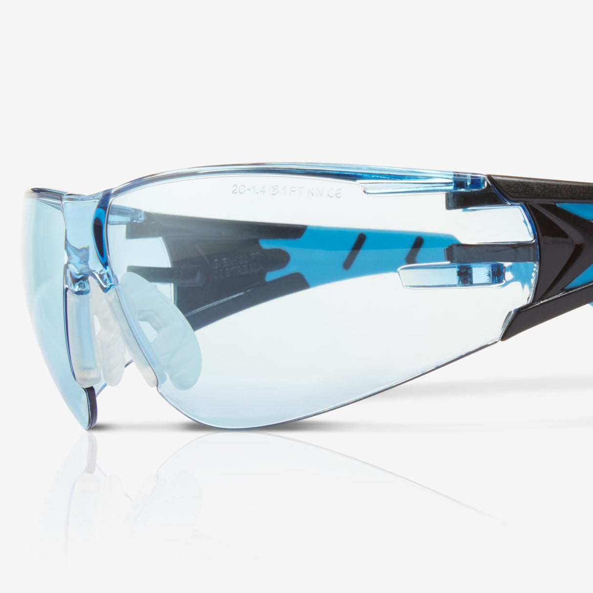 Riley Stream™ Blue – Frameless, Metal-Free Safety Glasses (Blue Tint, Anti-Fog)