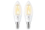 4lite WiZ Connected C35 Candle Filament White WiFi LED Smart Bulb - E14 Small Screw