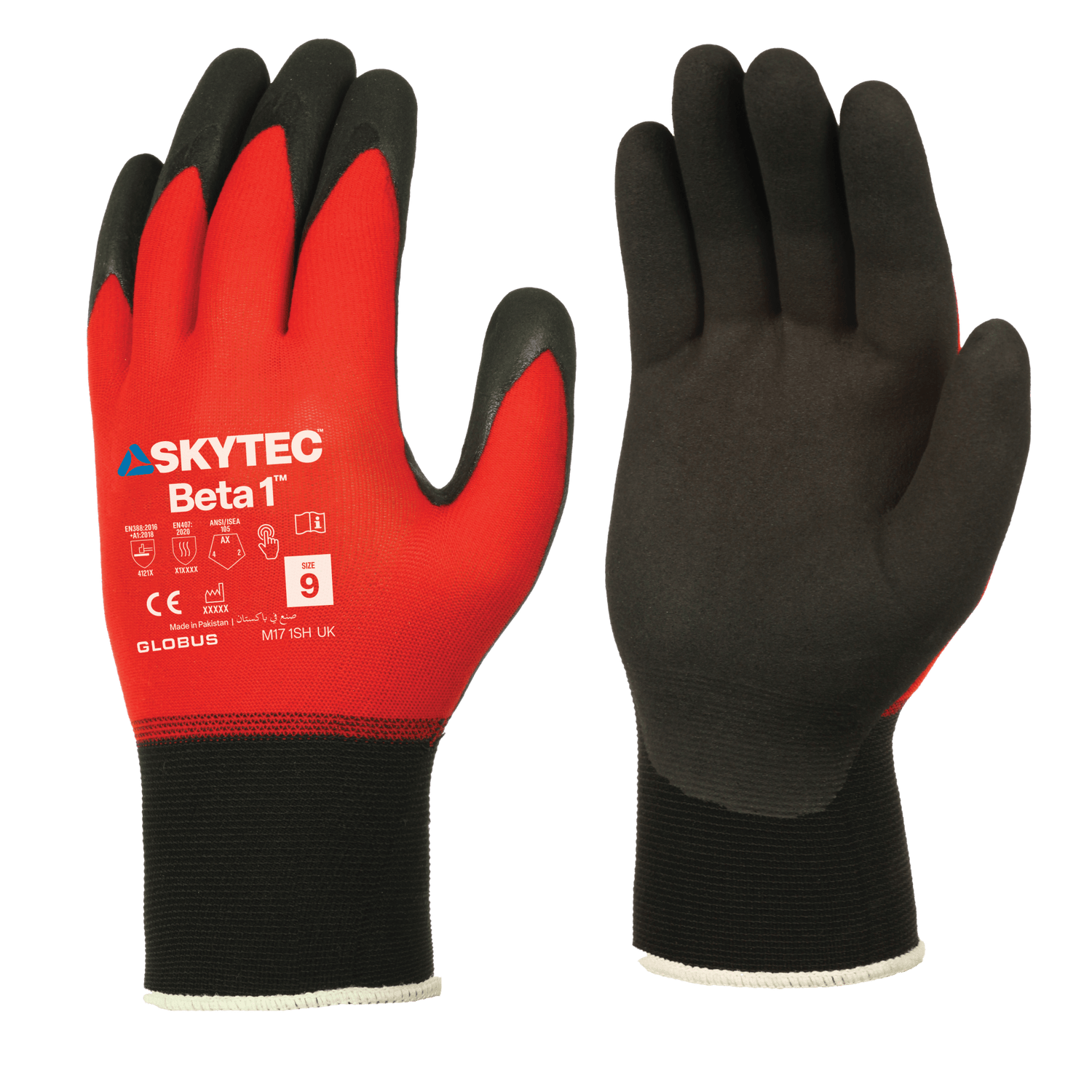 SKYTEC Beta 1 Tricolore Flexible Lightweight Low Cut Protection Safety Work Gloves with Grip Palm