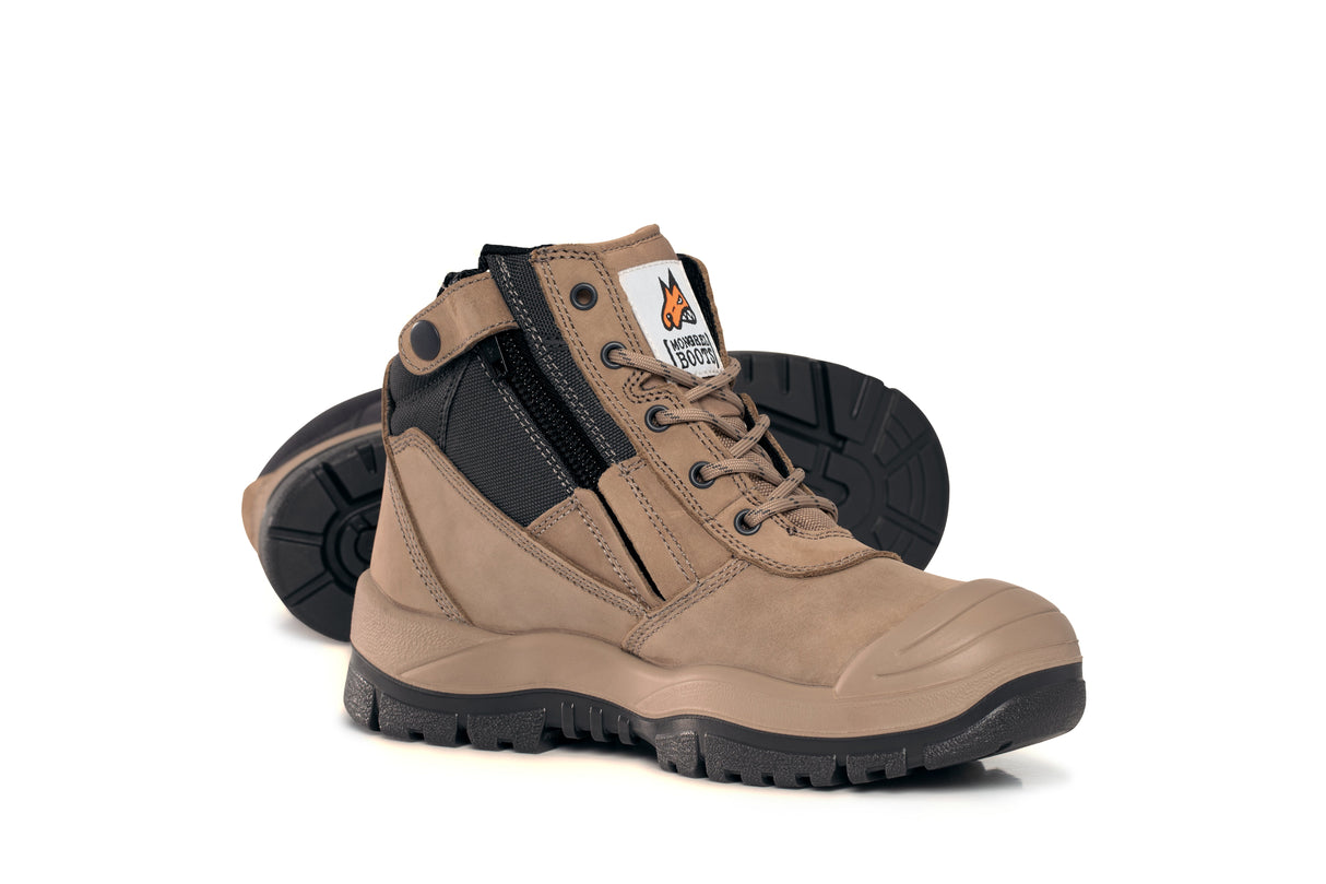 Mongrel 461 Side Zip Safety Boots W/Scuff Cap - STONE