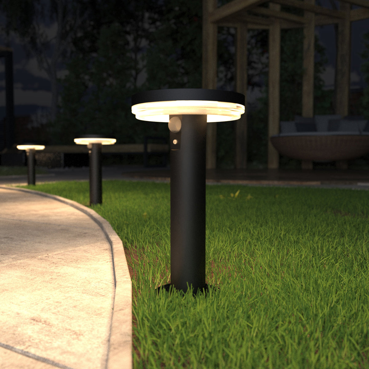 4lite Antheia IP54 Die-Cast Aluminium LED Solar Garden Spike Light with Built in PIR Motion Sensor
