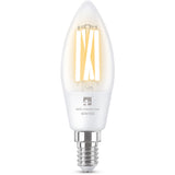 4lite WiZ Connected C35 Candle Filament White WiFi LED Smart Bulb - E14 Small Screw