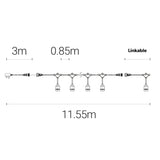 4lite Festoon Outdoor String Light E27 Screw Lamp Holders (Bulbs Not Included)