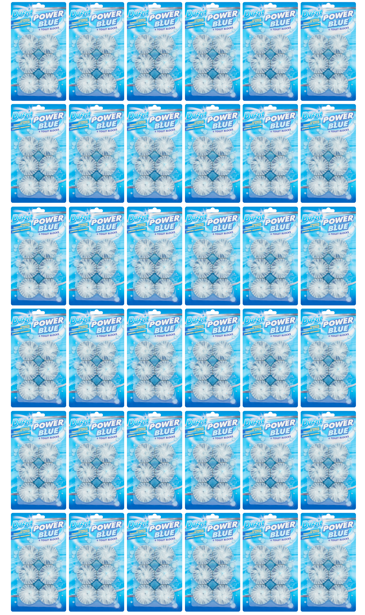 36 x Duzzit Power Blue Toilet Block - 6 Pack