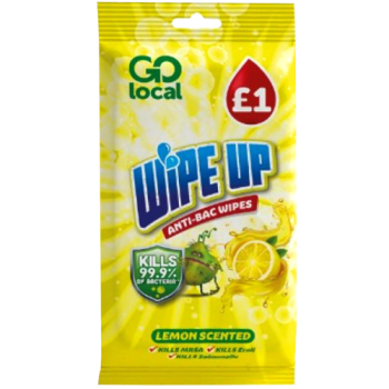 8 x Go Local Anti Bacterial Wipes Lemon - 50 PACK