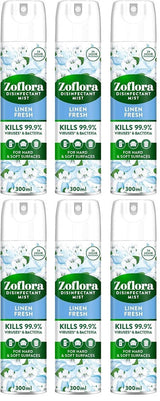 6 x Zoflora Disinfectant Mist Linen Fresh - 300ML