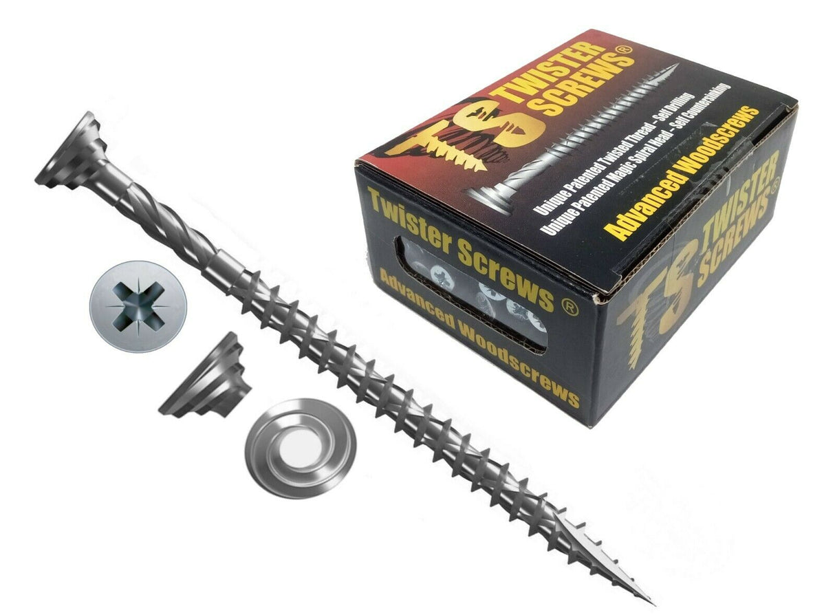 TwisterScrews MS Twister – Advanced Multipurpose Woodscrew (Magic Spiral Head)