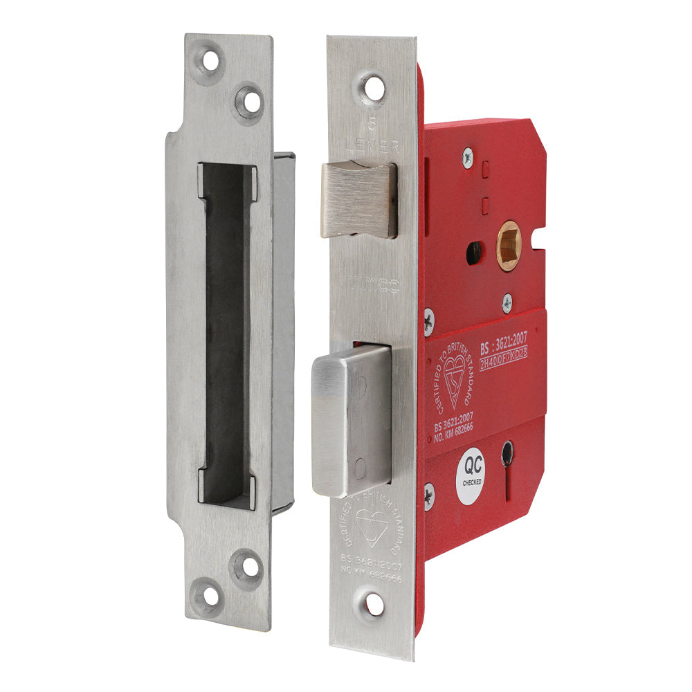 5 Lever British Standard CE Sashlock – Stainless Steel Satin