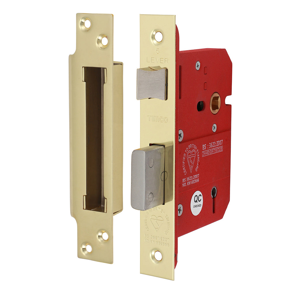 5 Lever British Standard CE Sashlock – Electro Brass