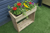 60cm high wooden garden troughs on legs with bottom shelf