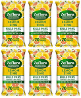 6 x Zoflora Antibacterial Wipes Lemon Zing  - 70 PACK