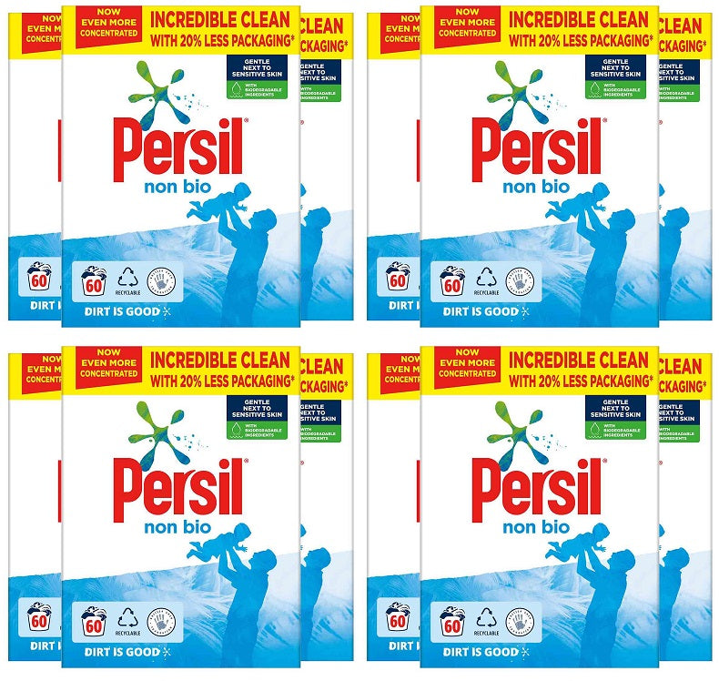 4 x Persil  Washing Powder Xl Family Pack Non Bio 3 Kg (60 Washes)