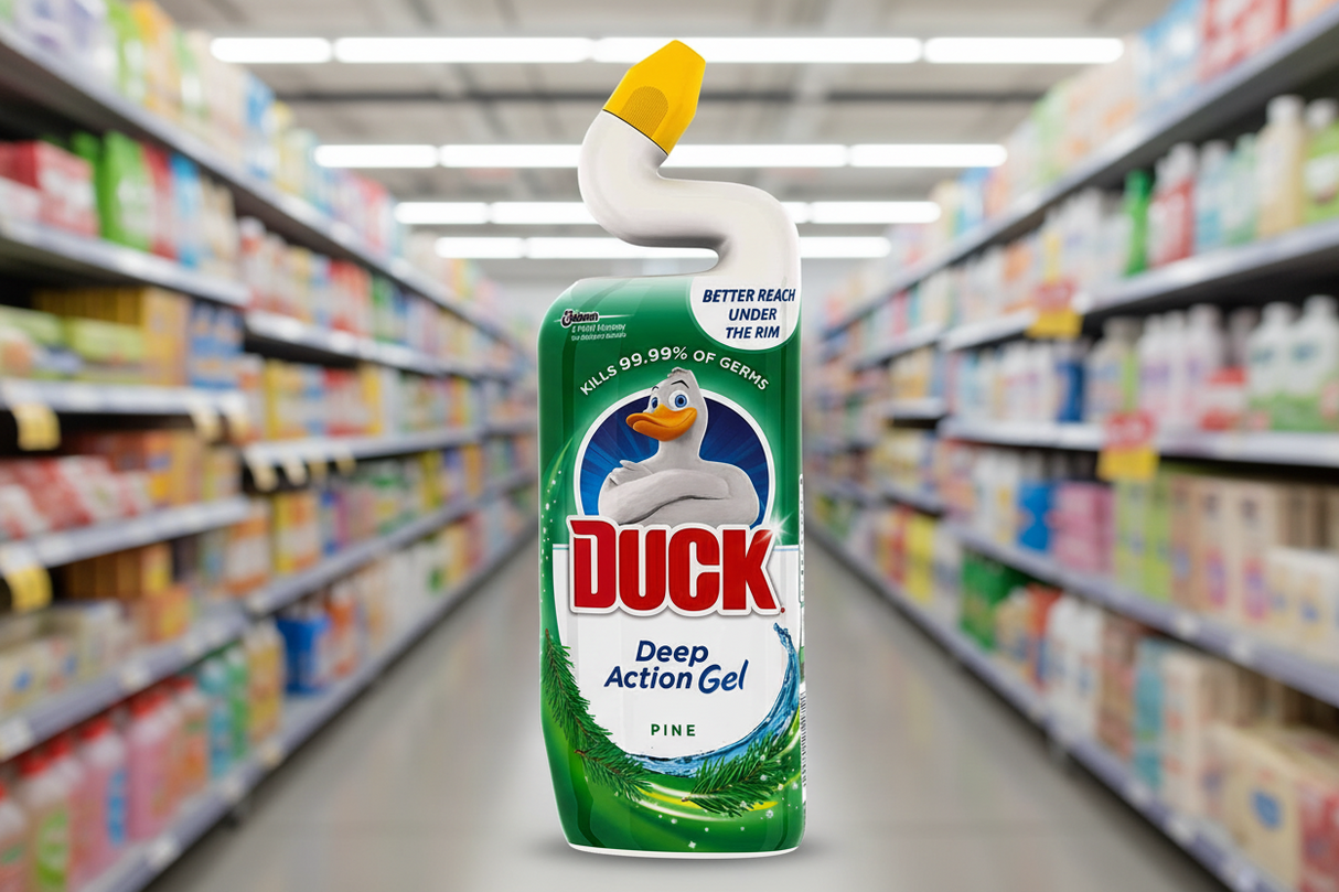 8 x Duck Deep Action Gel Toilet Liquid Cleaner Pine 750Ml