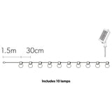 4lite Antheia Solar IP44 Festoon Outdoor String Lights - 3m