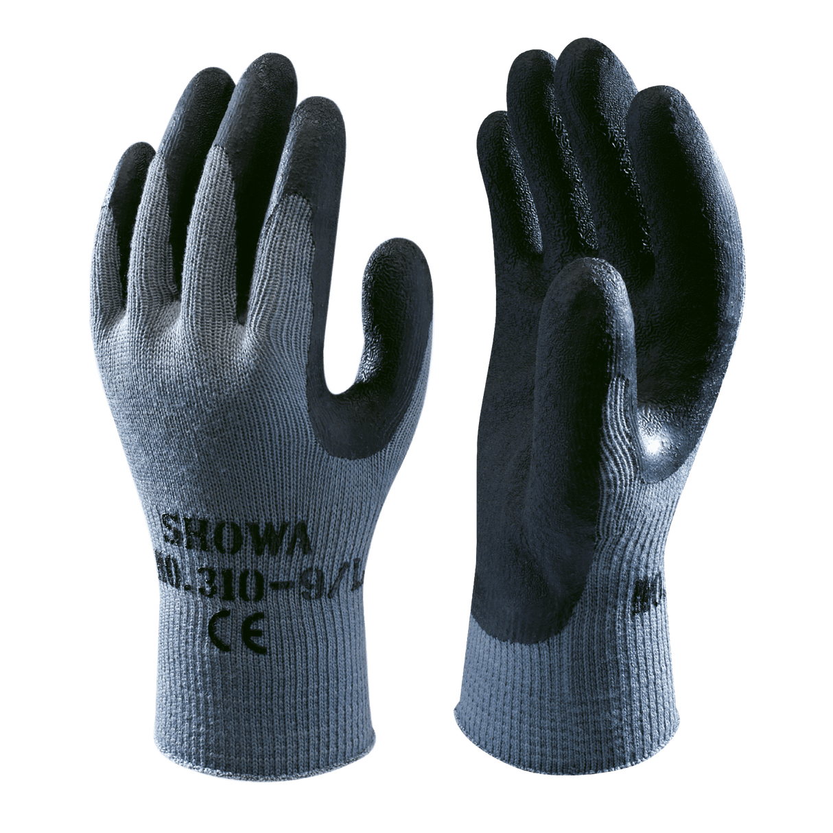 SHOWA 310 Builders Safety Work Gloves with Textured Grip in Black