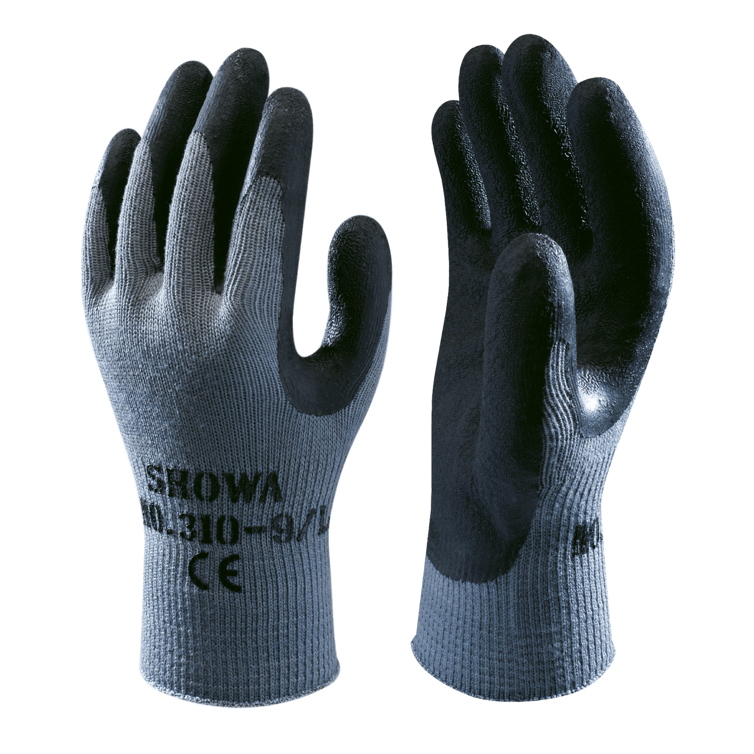 SHOWA 310 Builders Safety Work Gloves with Textured Grip in Black