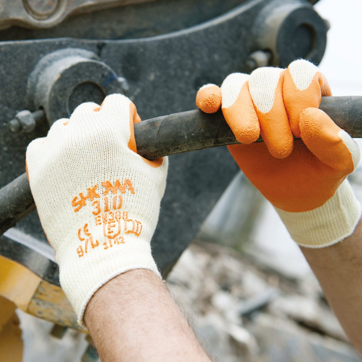SHOWA 310 Orange Durable Heavy Duty Textured Grip Safety Work Gloves (PACK of 10 PAIRS)