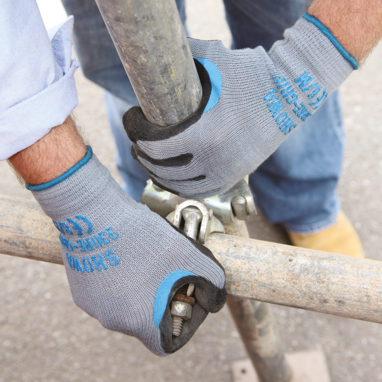 SHOWA 330 Reinforced Work Safety Gloves with Latex Grip