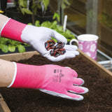 SHOWA 370 Pink Lightweight Gardening Multi Purpose Grip Safety Gloves