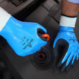 SHOWA 377 Waterproof Impermeable Fully Coated Work Gloves with Nitrile Grip (PACK of 10 PAIRS)