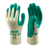 SHOWA 310 Builders Safety Work Gloves with Textured Grip in Green (PACK of 10 PAIRS)