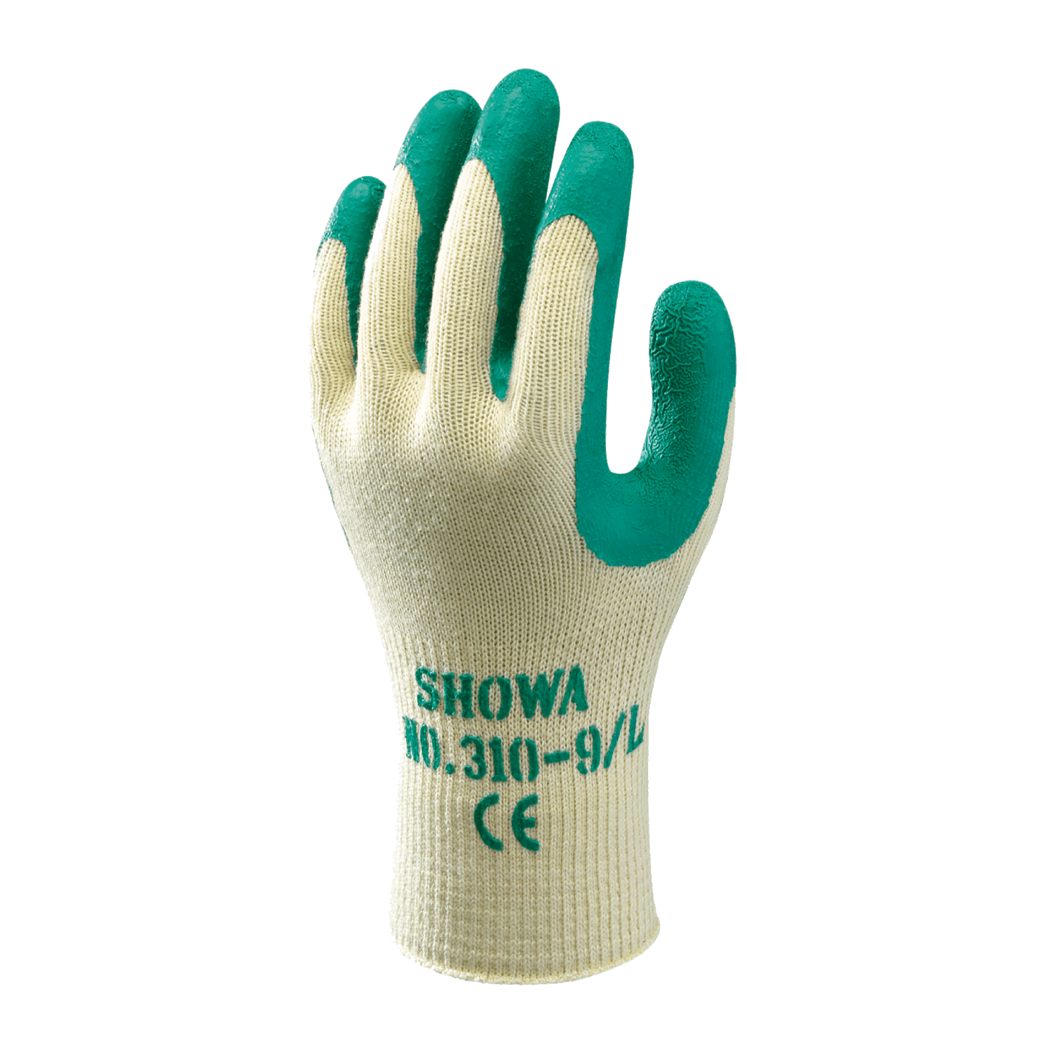 SHOWA 310 Builders Safety Work Gloves with Textured Grip in Green (PACK of 10 PAIRS)