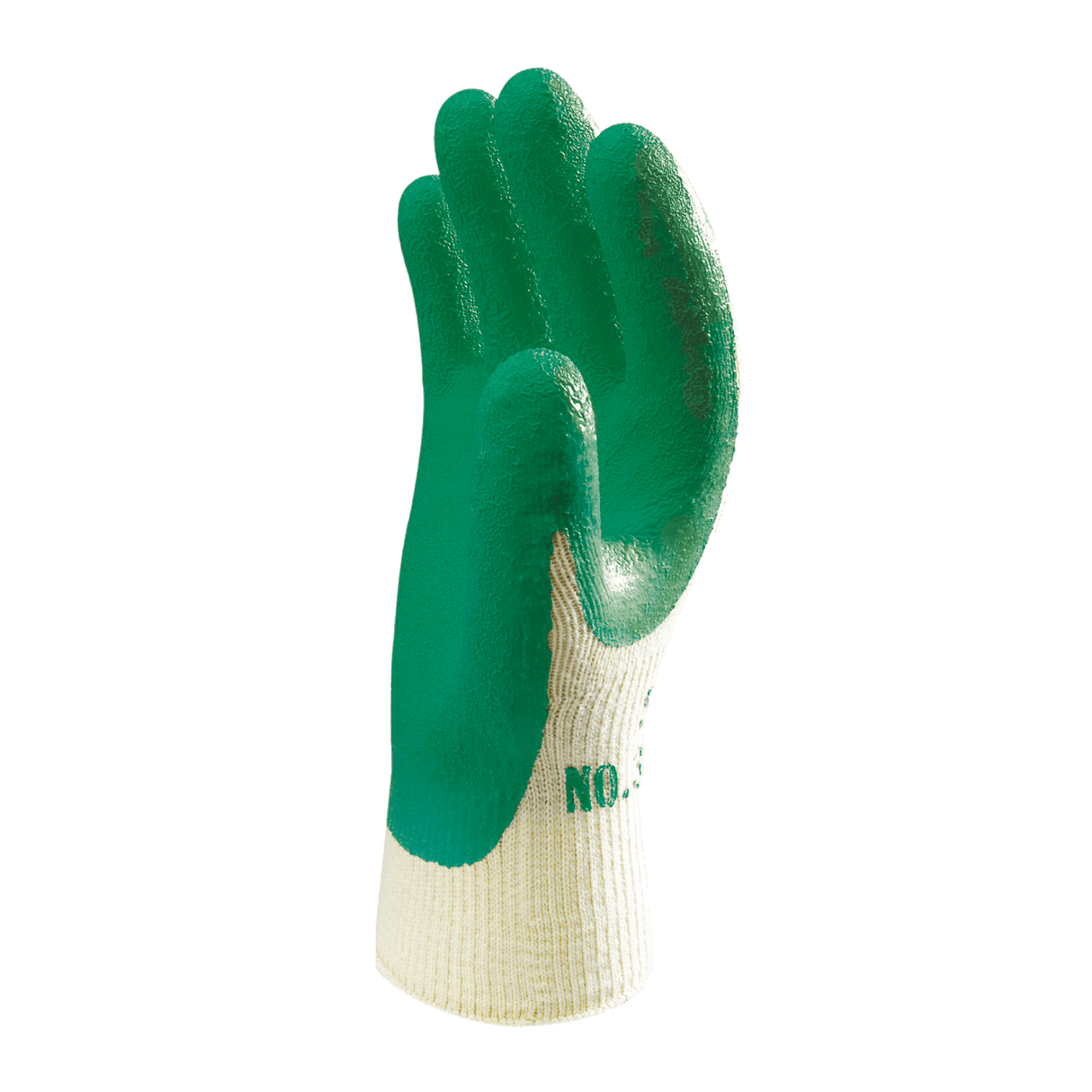 SHOWA 310 Builders Safety Work Gloves with Textured Grip in Green