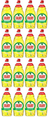 16 x Fairy Lemon Washing Up Liquid With Liftaction 654Ml