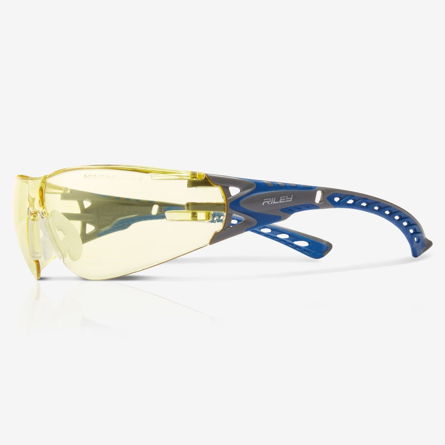 Riley Stream™ Evo – Anti-Fog Blue-Light-Blocking Safety Glasses (Yellow Lens)