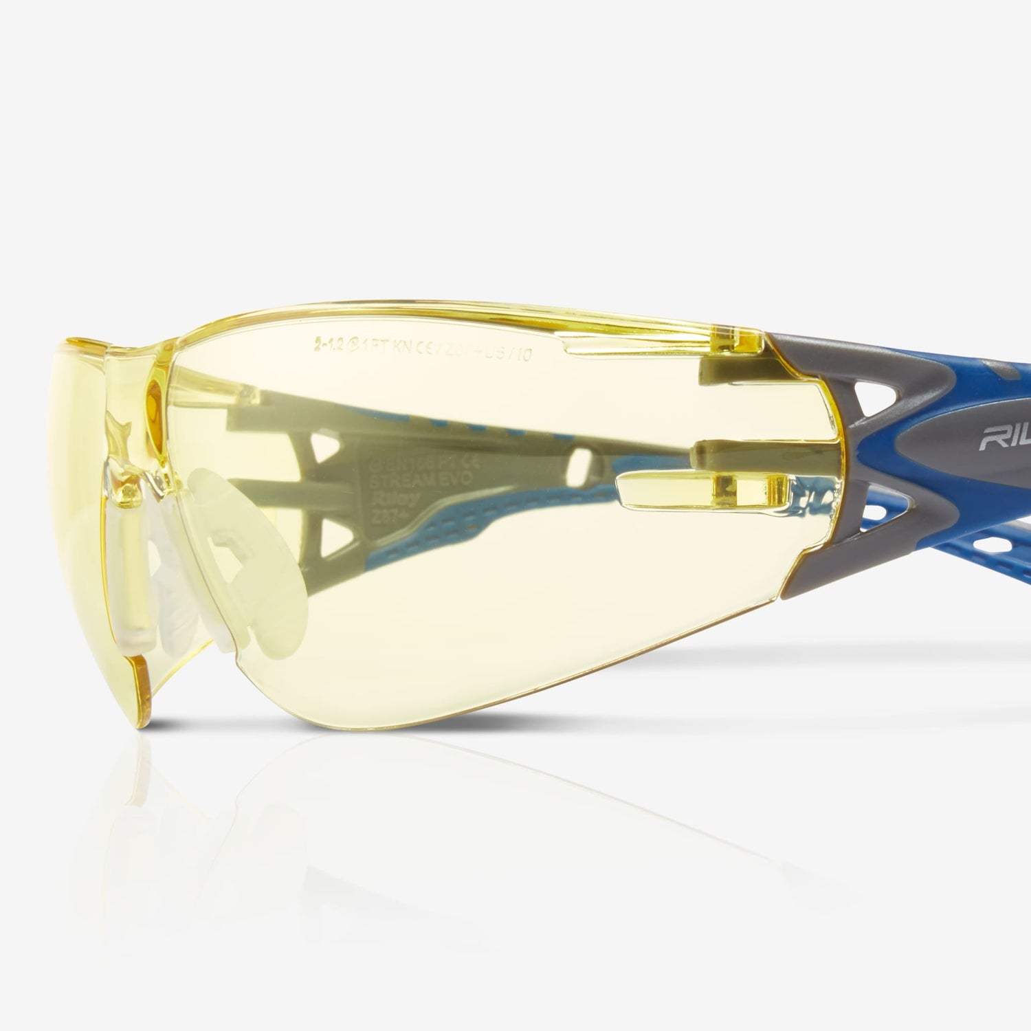 Riley Stream™ Evo – Anti-Fog Blue-Light-Blocking Safety Glasses (Yellow Lens)