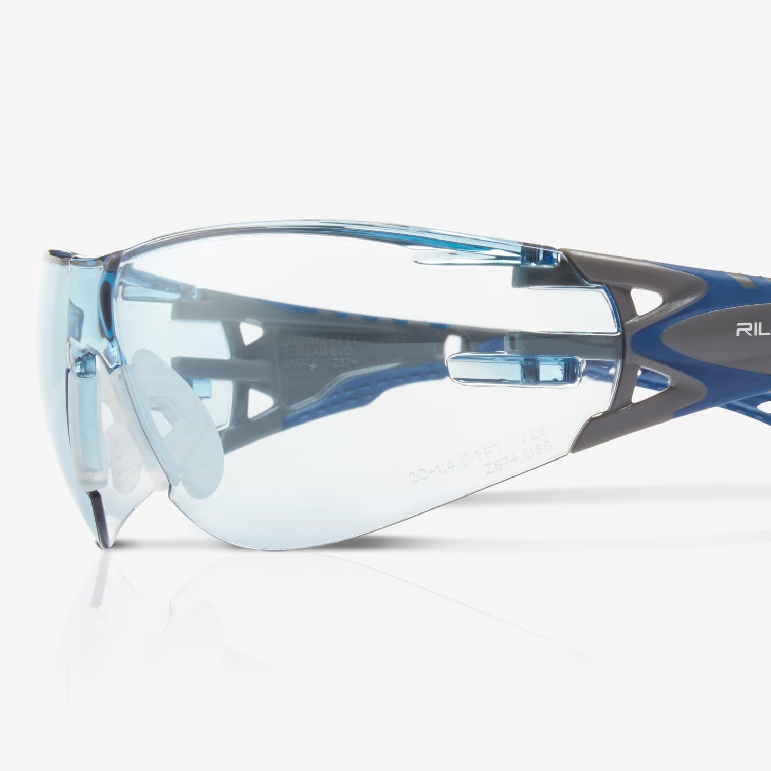 Riley Stream Evo Small Safety Glasses – Blue Tint, Anti-Fog, Metal-Free