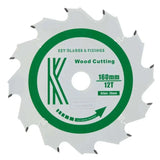 160mm x 20mm x 1.8mm HKC 12 Tooth "Cougar" Track Circular Saw Blade 8160