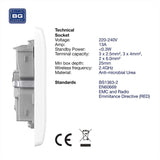 British General Slim Nexus Double Switched 13A Power Socket + Smart Home Control - White